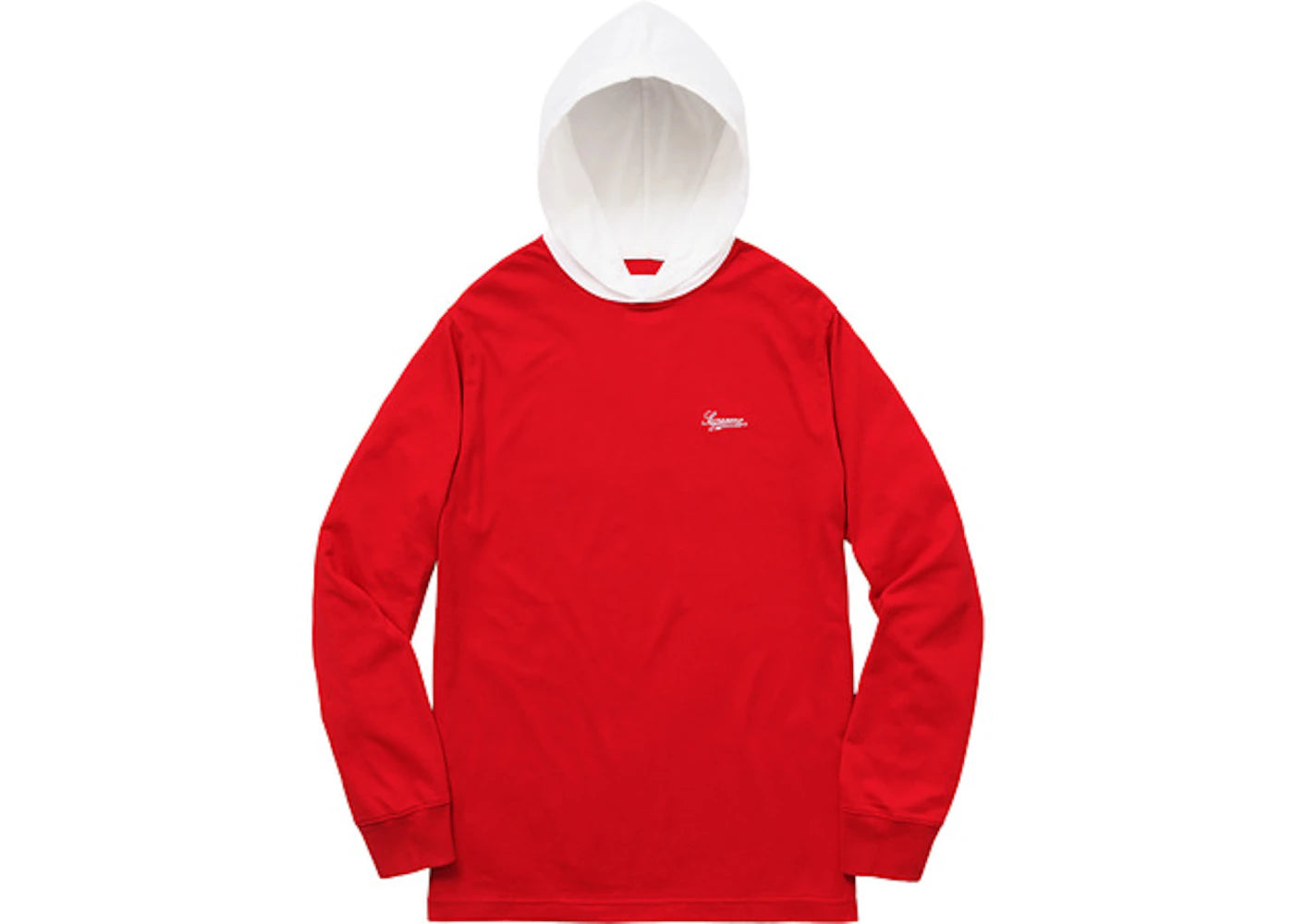 Supreme Contrast Hooded LS Top Red