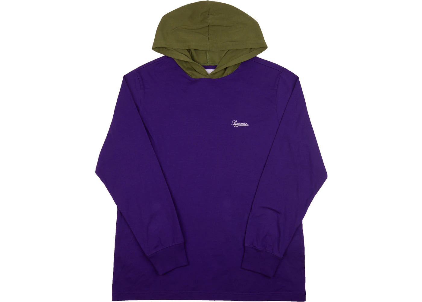 Supreme Contrast Hooded LS Top Purple