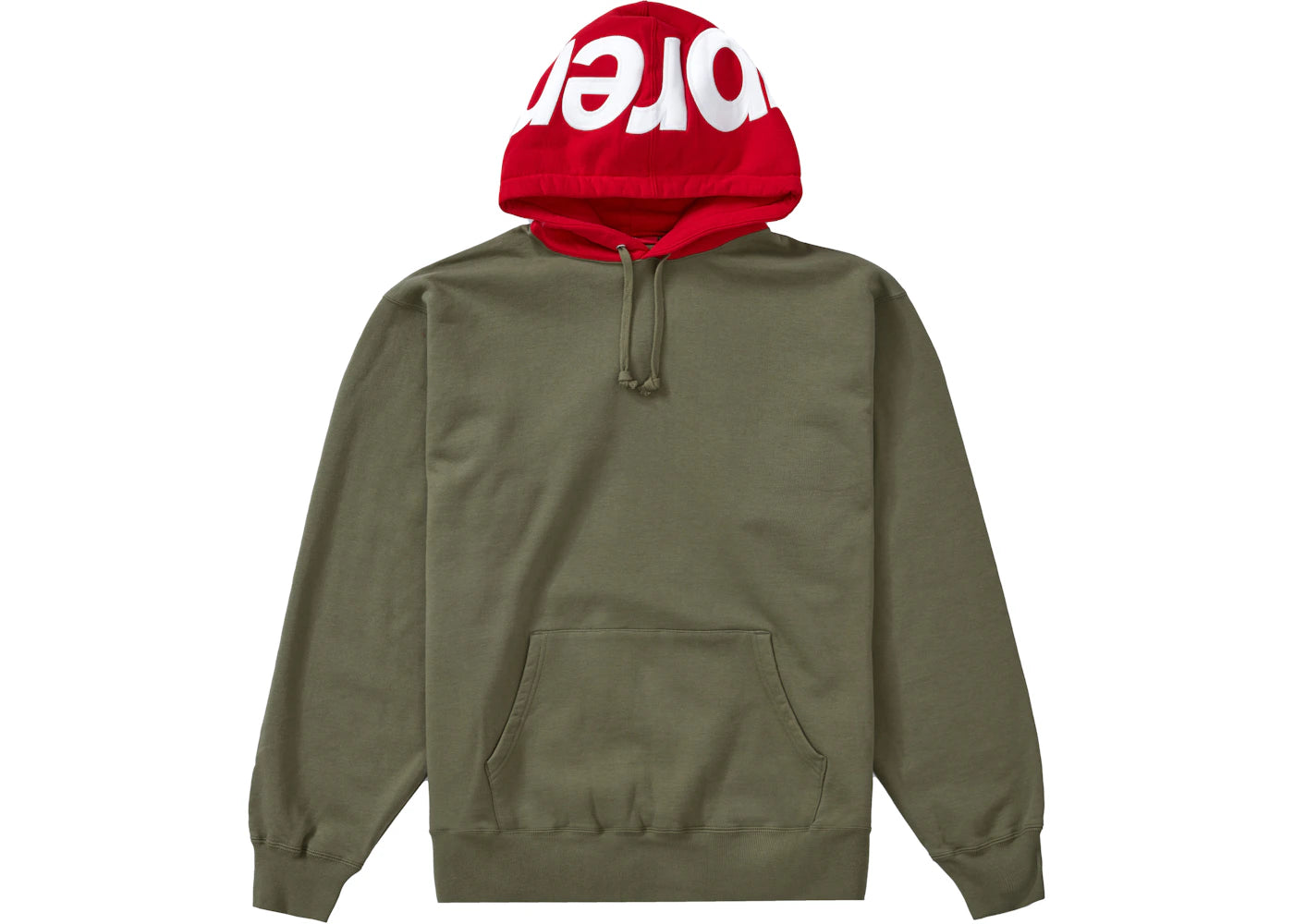 Supreme Contrast Hooded Sweatshirt Light Olive