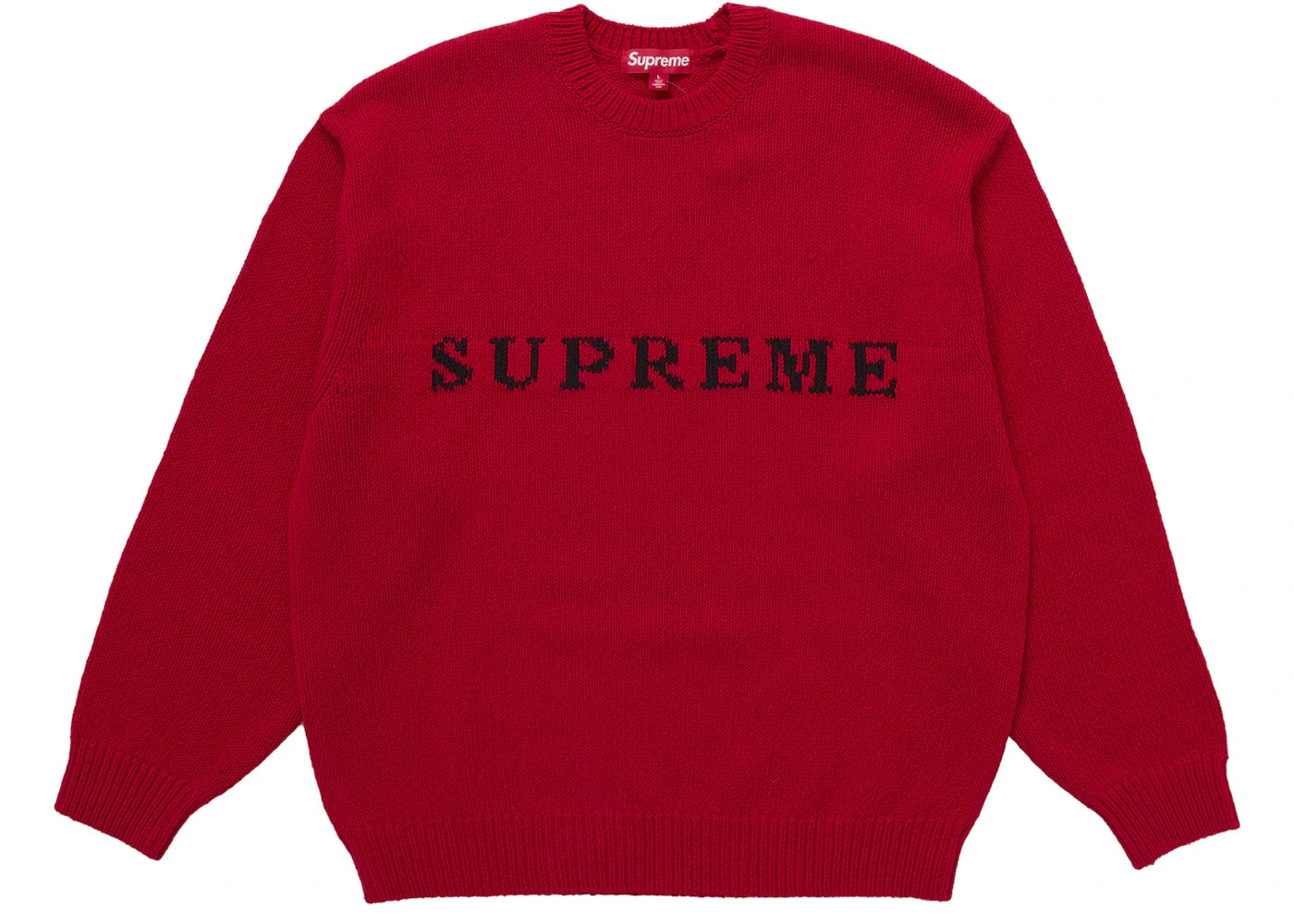 Supreme Contrast Logo Sweater (FW25) Red