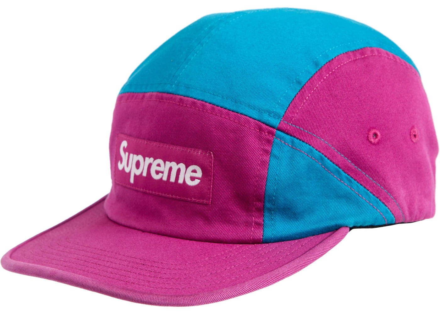 Supreme Contrast Panel Camp Cap Magenta