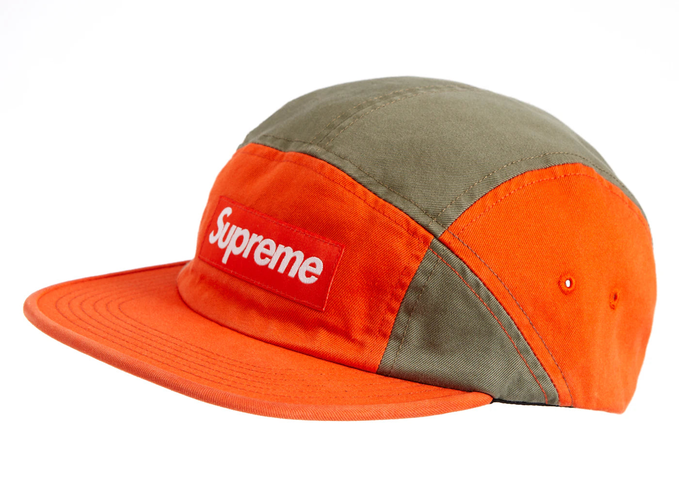 Supreme Contrast Panel Camp Cap Orange