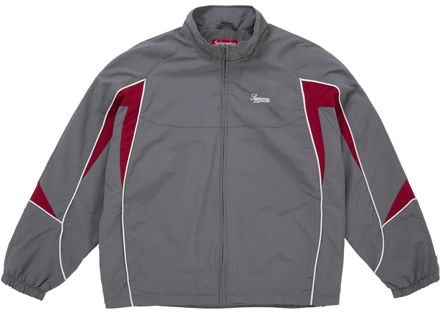 Supreme Contrast Piping Track Jacket Grey