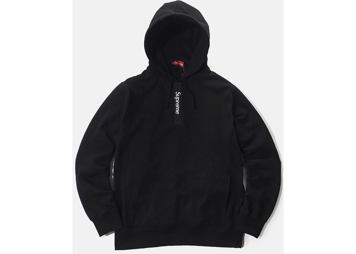 Supreme Contrast Plackett Hooded Sweatshirt Black