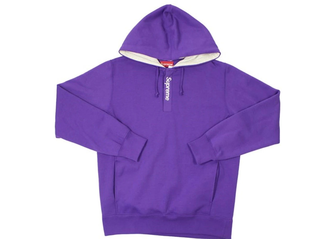 Supreme Contrast Plackett Hooded Sweatshirt Purple