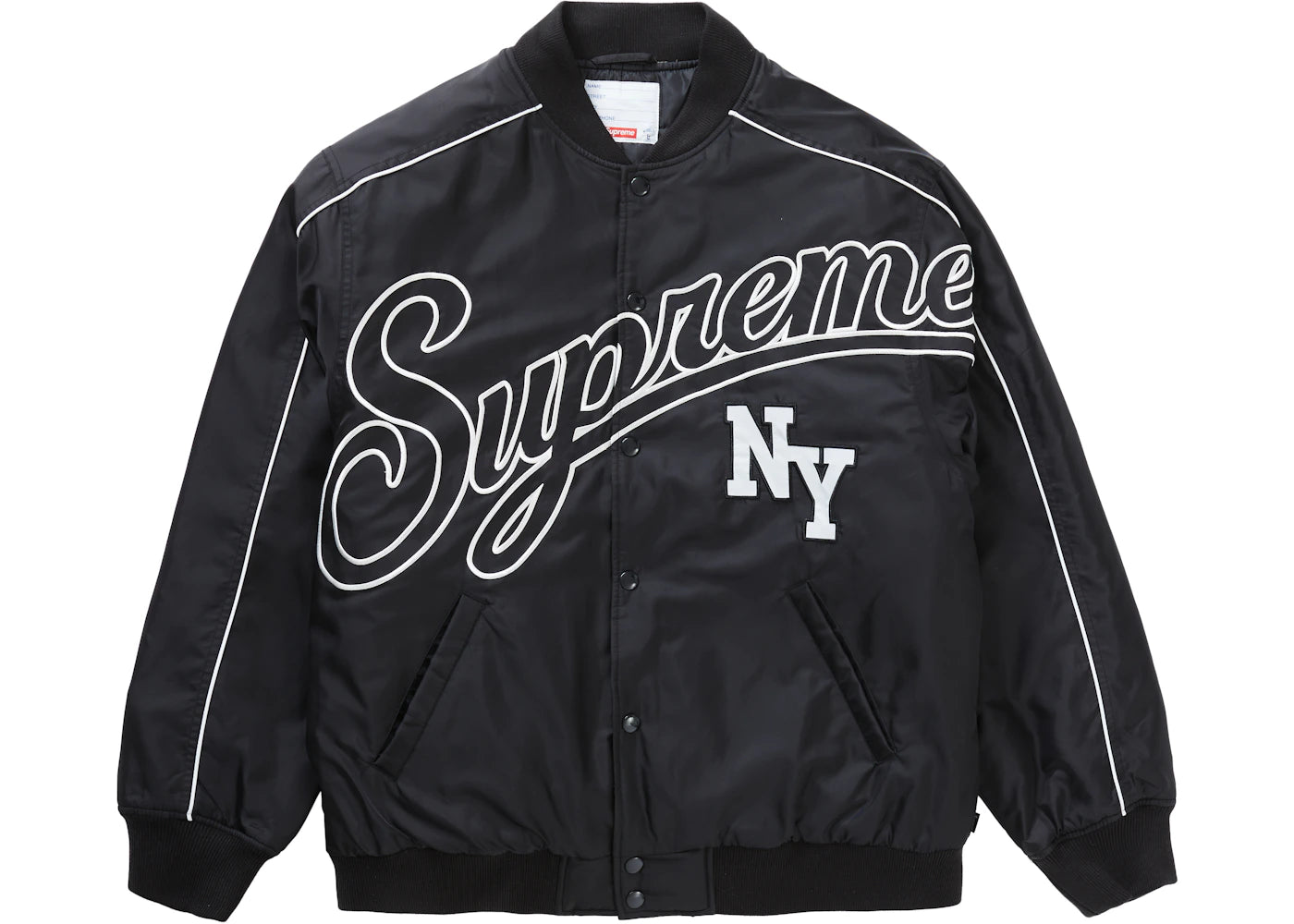 Supreme Contrast Script Varsity Jacket Black