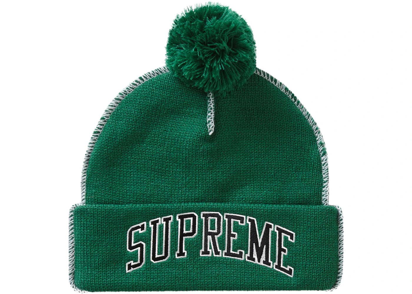 Supreme Contrast Stitch Beanie Green