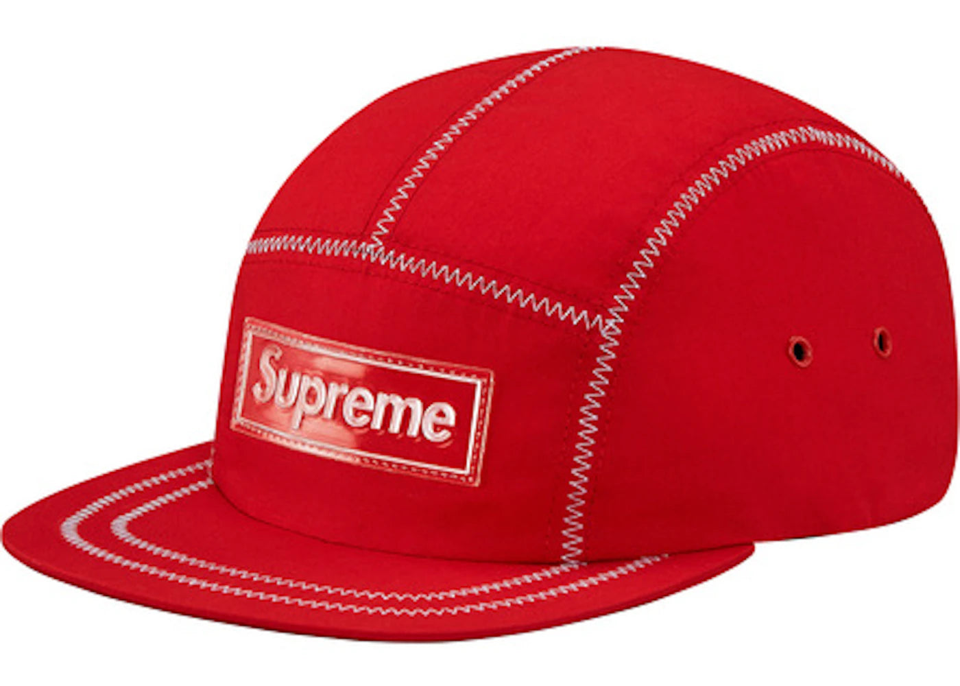 Supreme Contrast Stitch Camp Cap Red