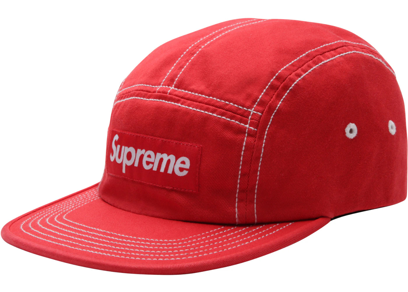 Supreme Contrast Stitch Camp Cap (SS18) Red