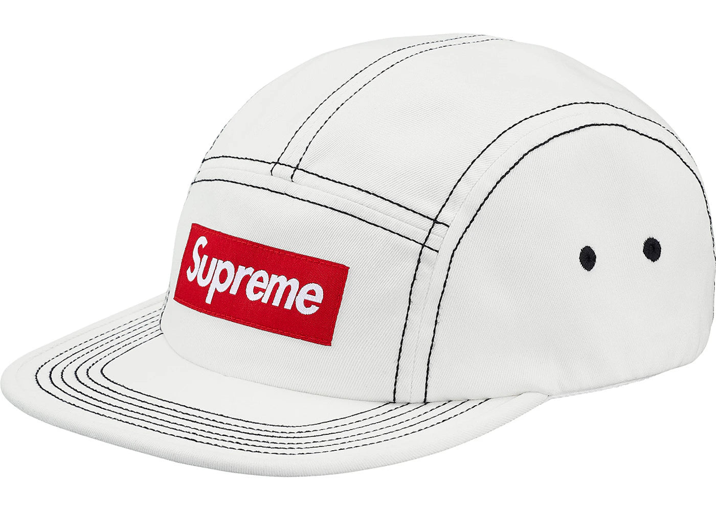 Supreme Contrast Stitch Camp Cap (SS18) White