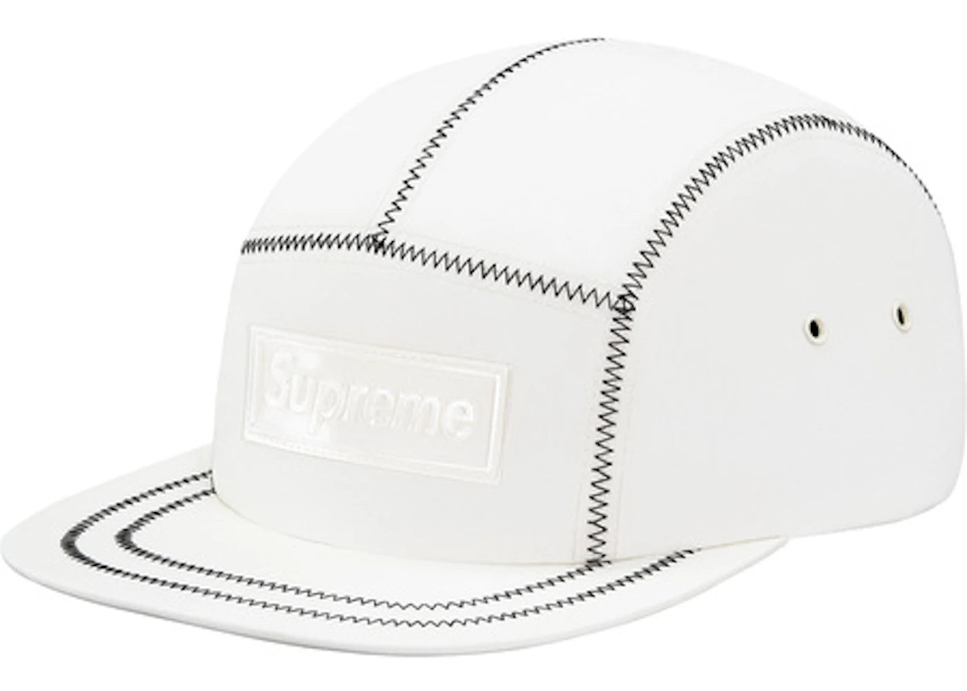 Supreme Contrast Stitch Camp Cap White