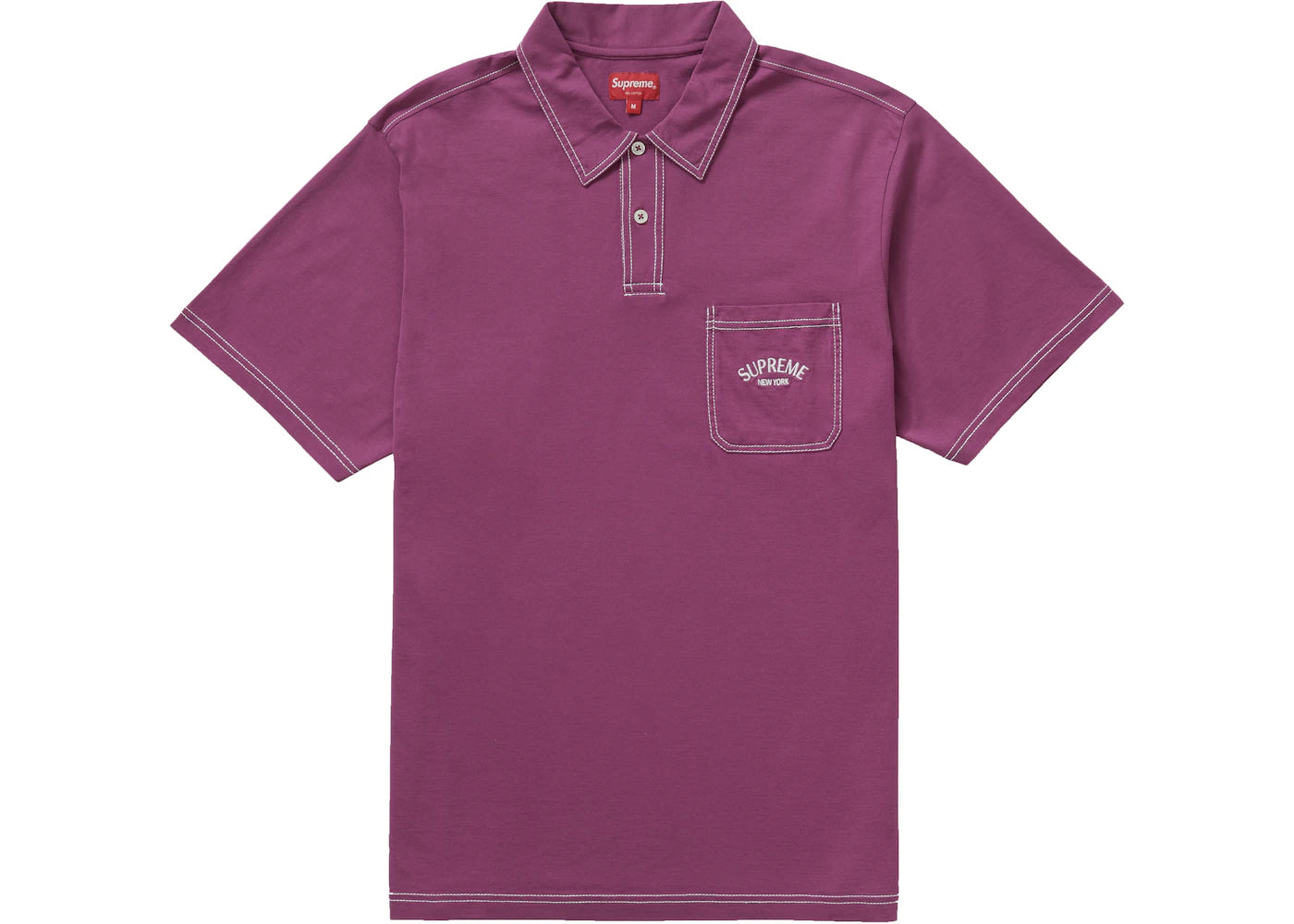 Supreme Contrast Stitch Polo Purple