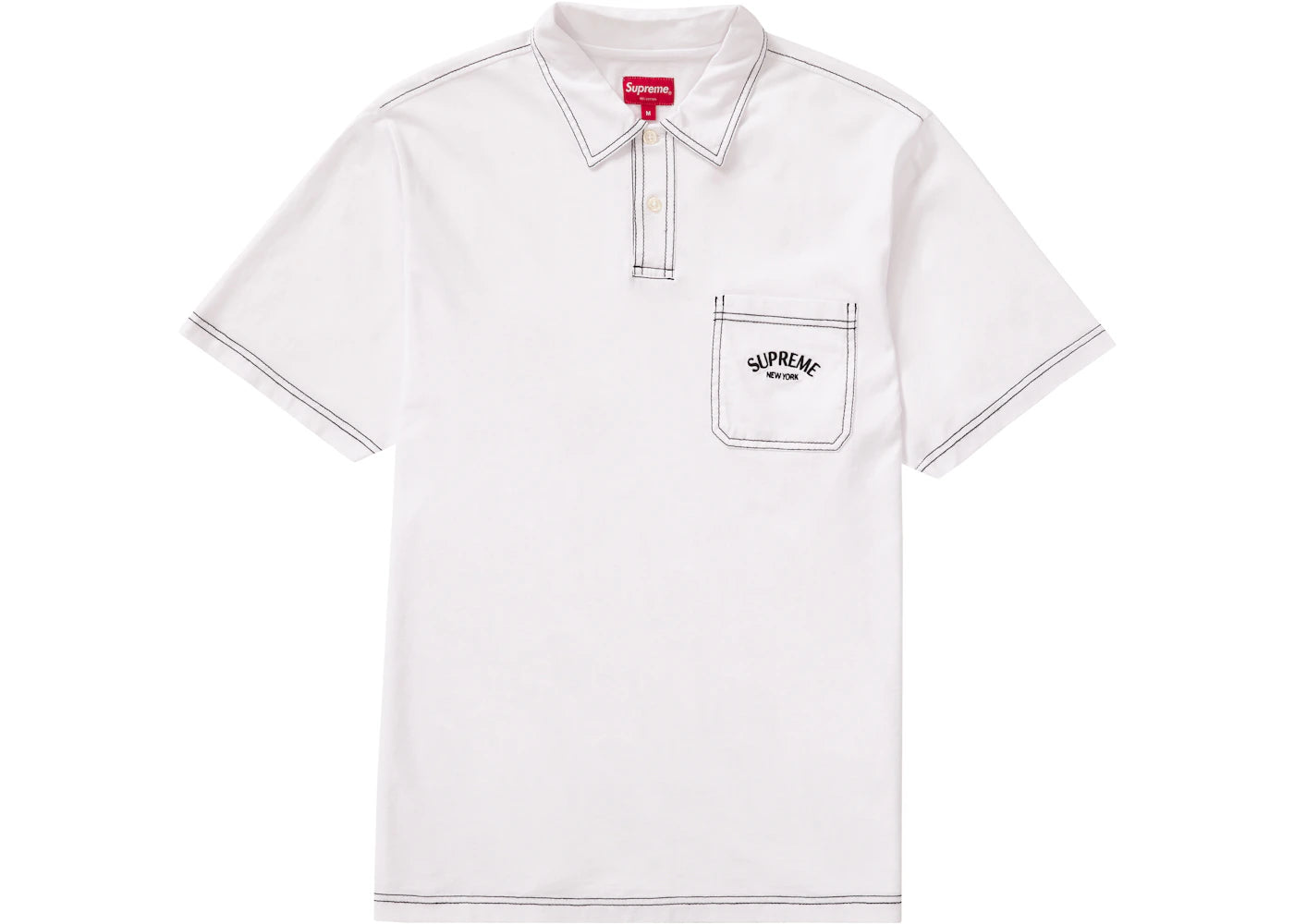 Supreme Contrast Stitch Polo White
