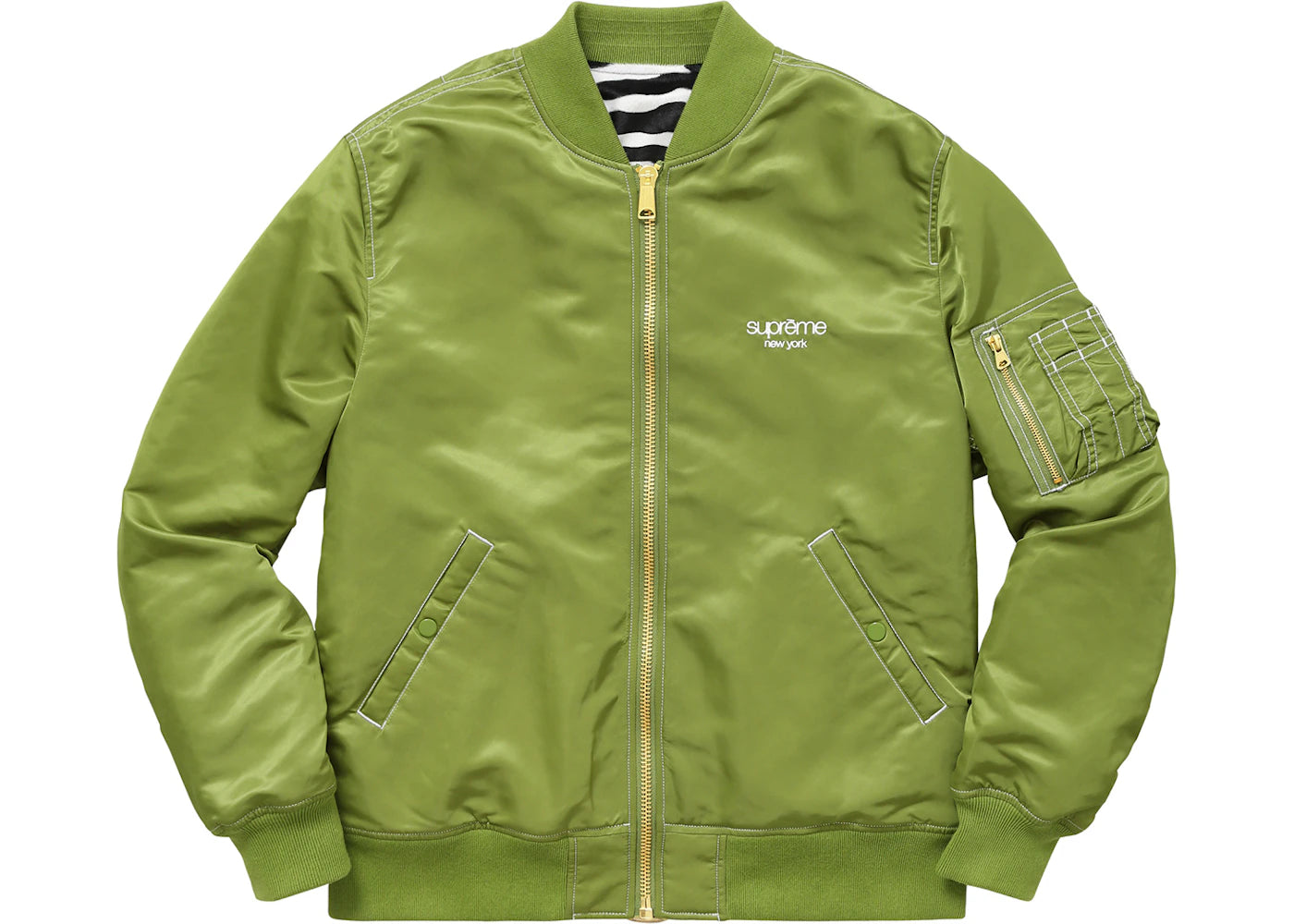 Supreme Contrast Stitch Reversible Ma 1 Jacket Green