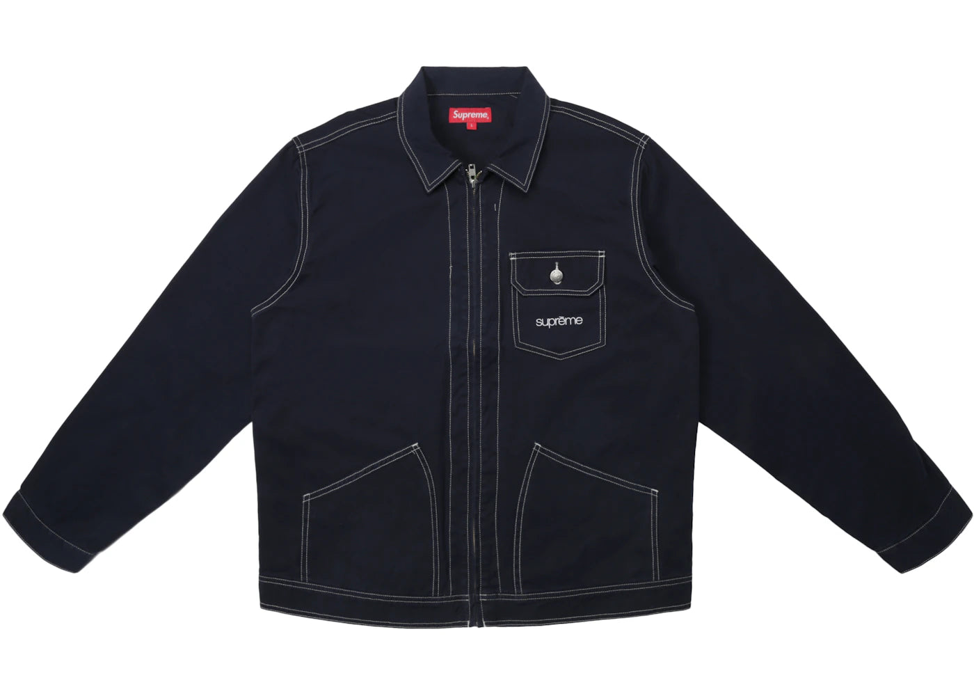 Supreme Contrast Stitch Work Jacket Navy