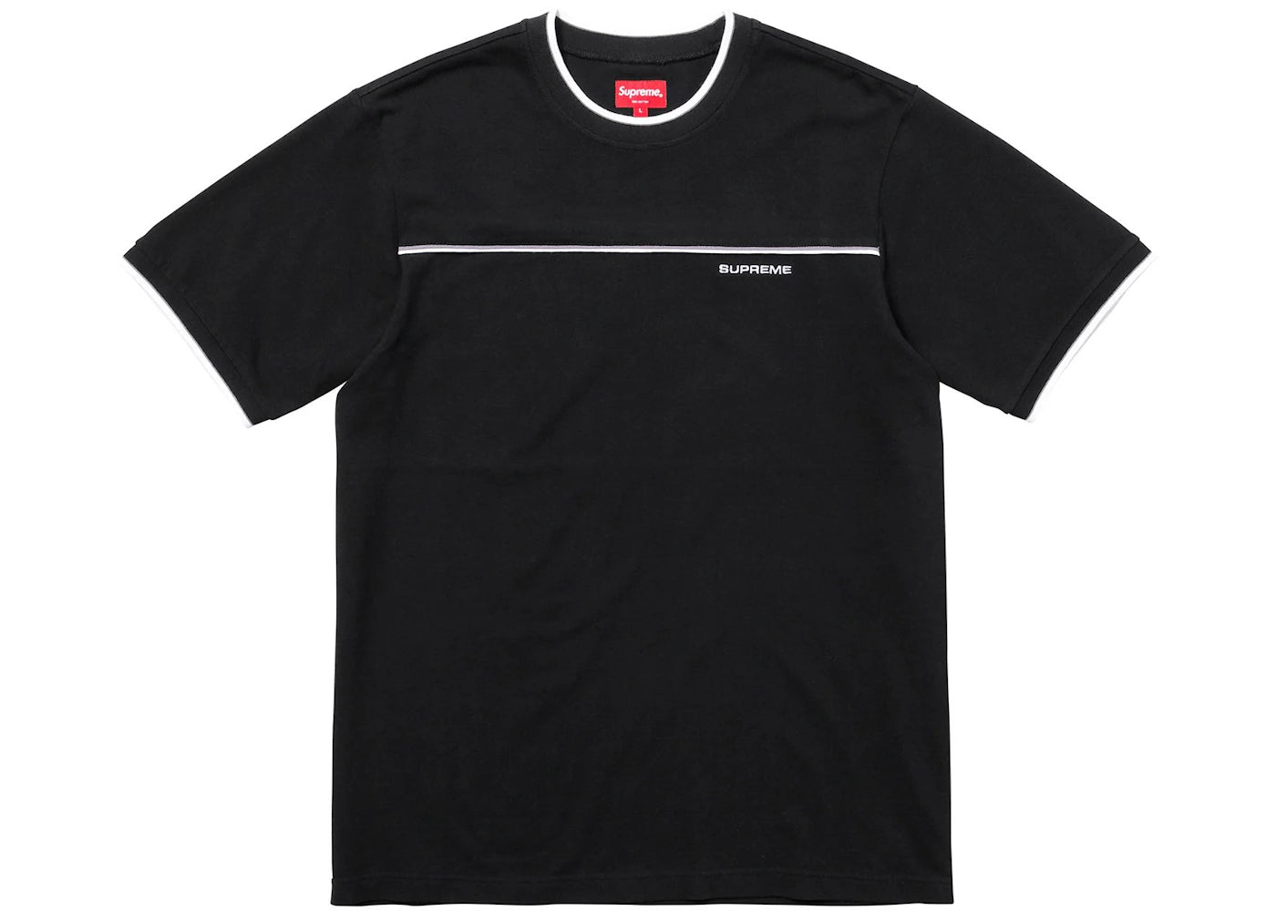 Supreme Contrast Yoke Pique Top Black
