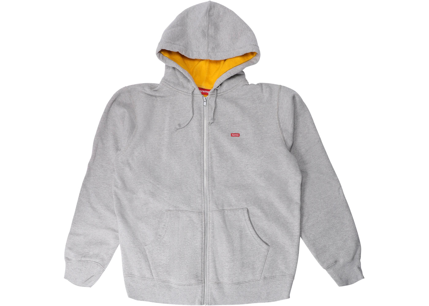 Supreme Contrast Zip Up Hooded Sweatshirt Heather Grey