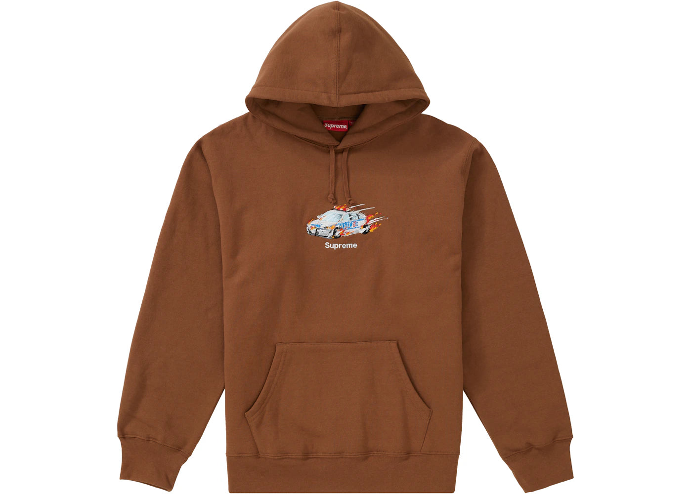Supreme Cop Car Hooded Sweatshirt Brown