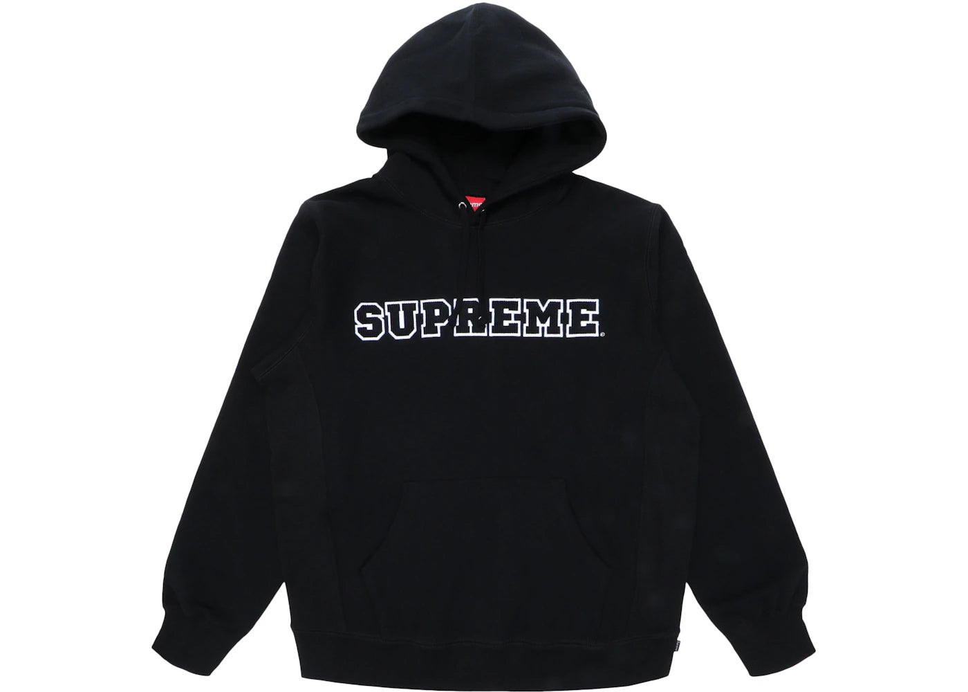 Supreme Cord Collegiate Logo Hooded Sweatshirt Black