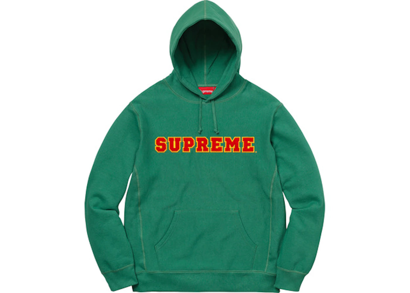 Supreme Cord Collegiate Logo Hooded Sweatshirt Light Pine