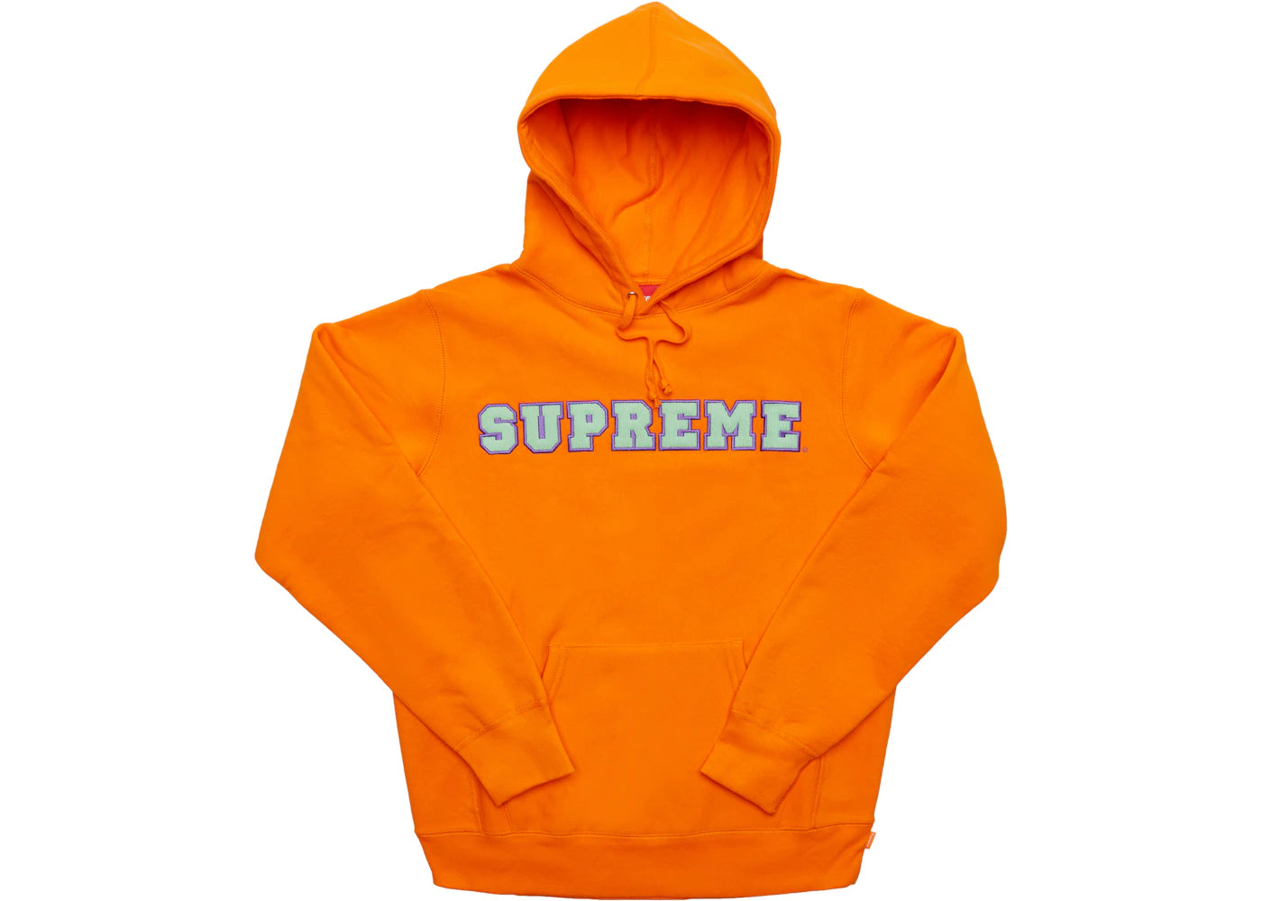 Supreme Cord Collegiate Logo Hooded Sweatshirt Orange