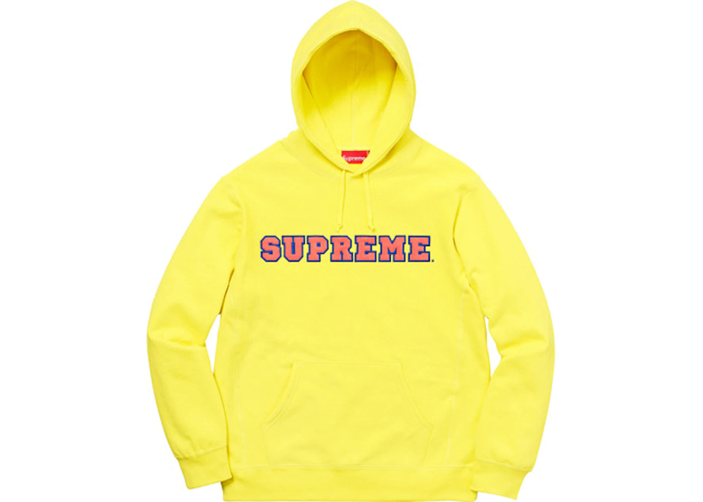 Supreme Cord Collegiate Logo Hooded Sweatshirt Lemon