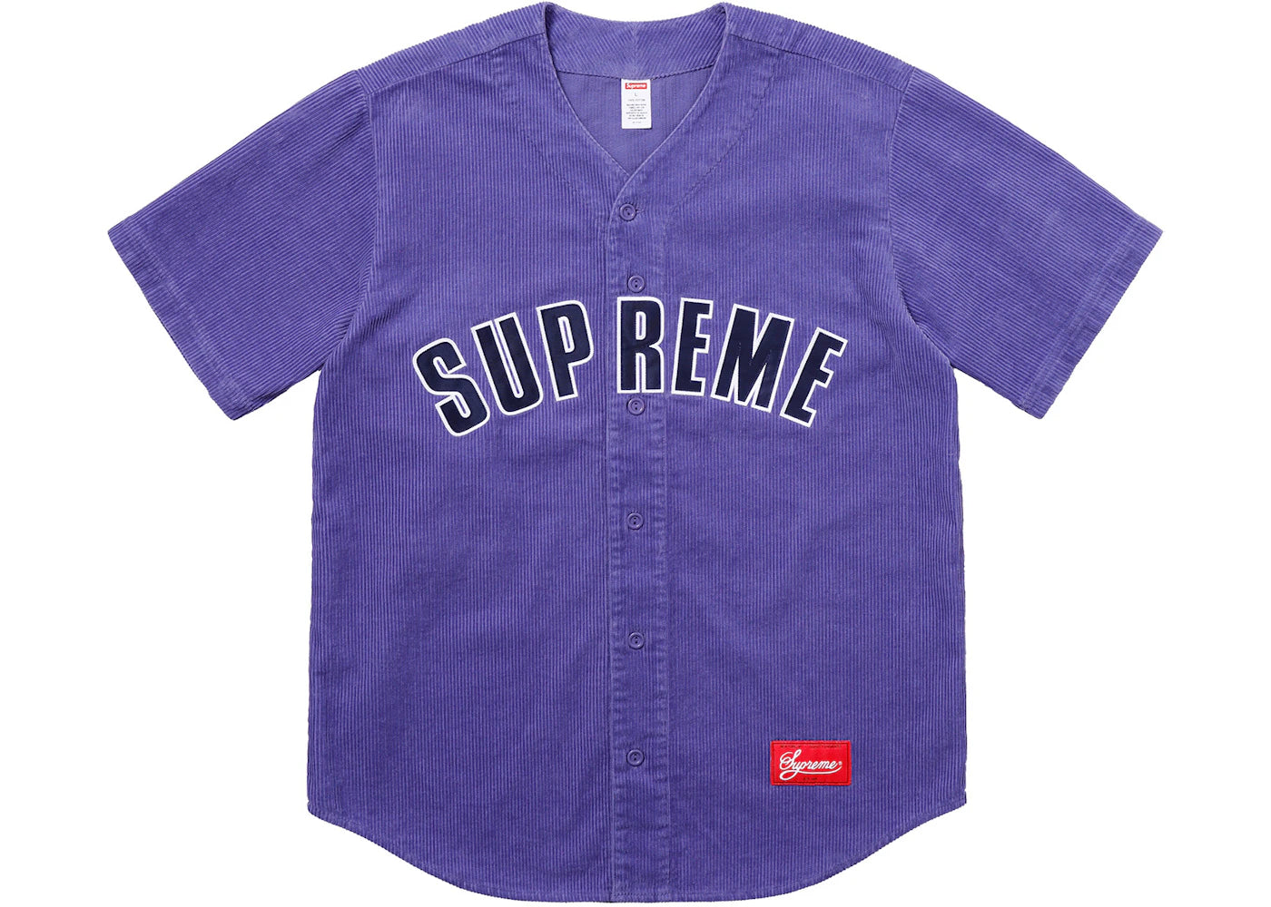 Supreme Corduroy Baseball Jersey Dusty Purple