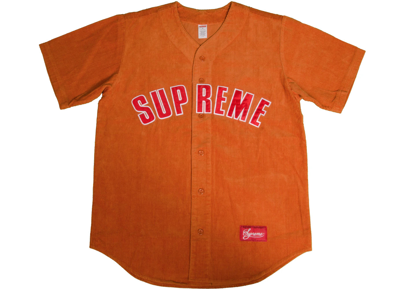 Supreme Corduroy Baseball Jersey Orange