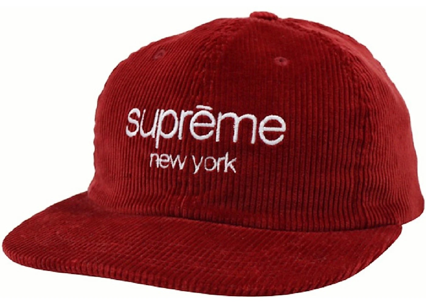 Supreme Corduroy Classic Logo 6 Panel Cap Burgundy