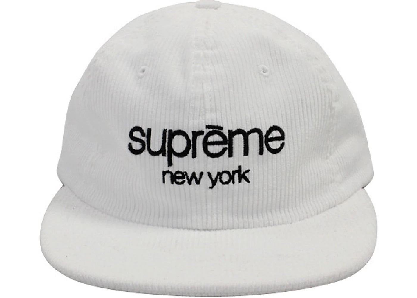 Supreme Corduroy Classic Logo Camp Cap White