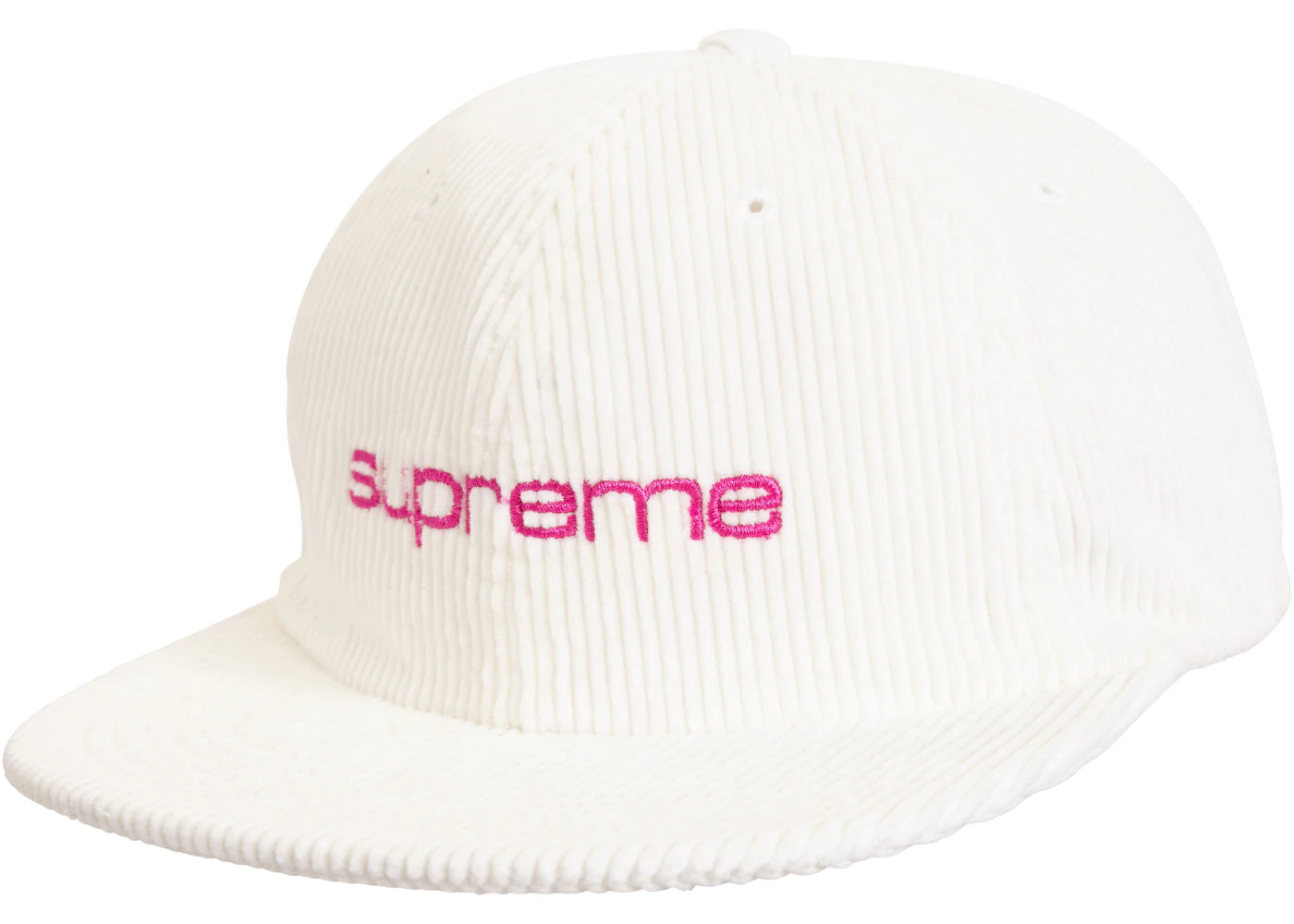 Supreme Corduroy Compact Logo 6 panel White