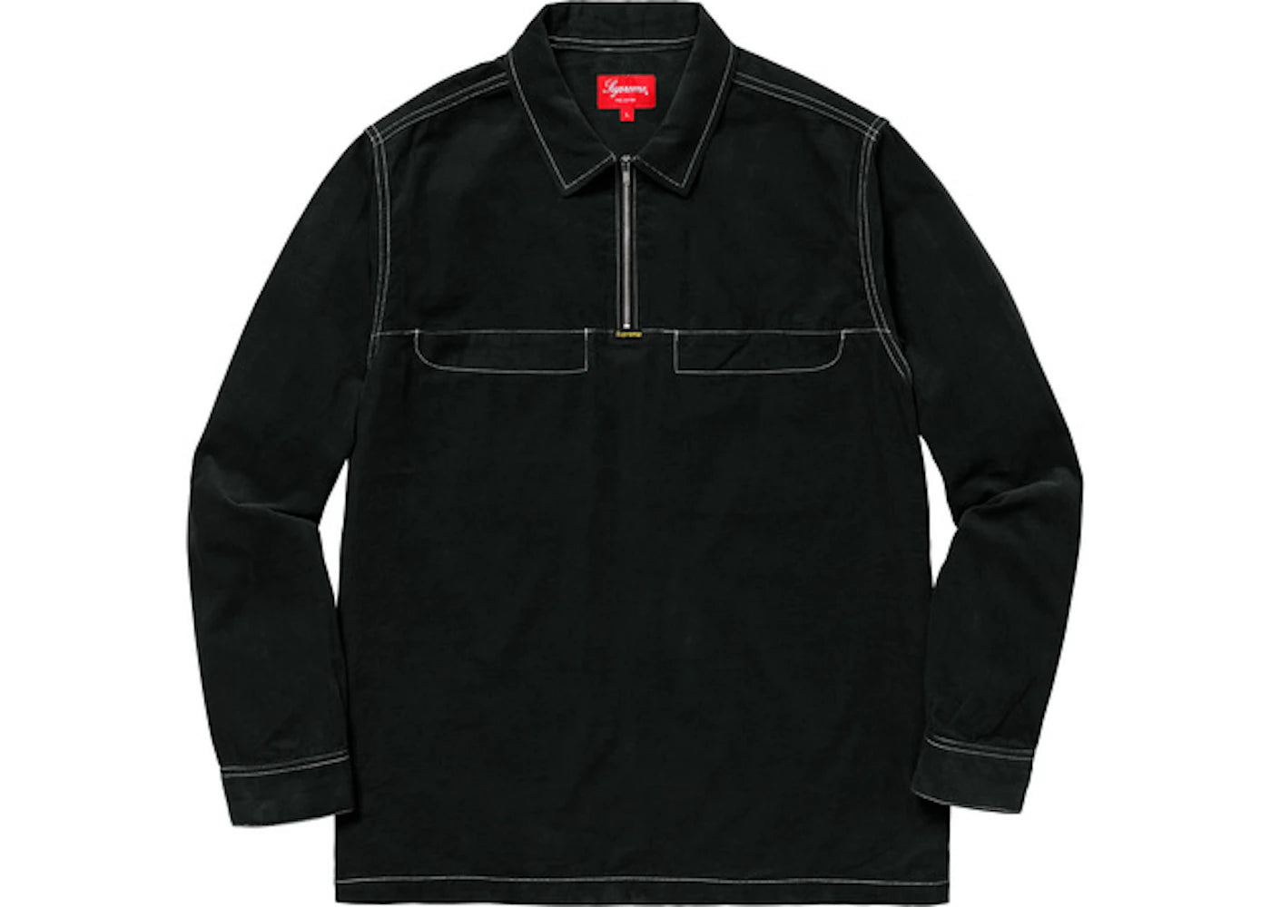 Supreme Corduroy Half Zip Shirt Black