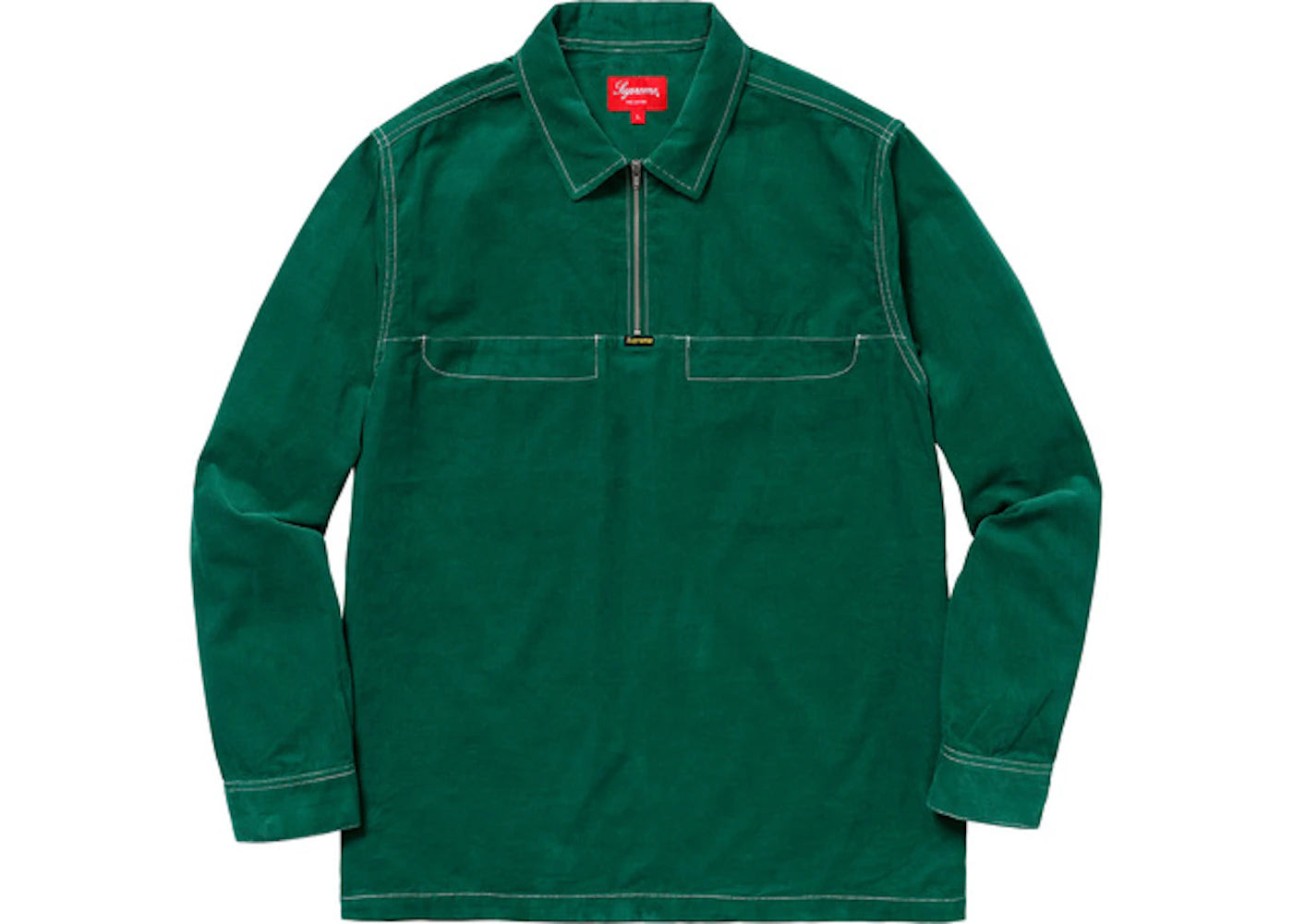 Supreme Corduroy Half Zip Shirt Green