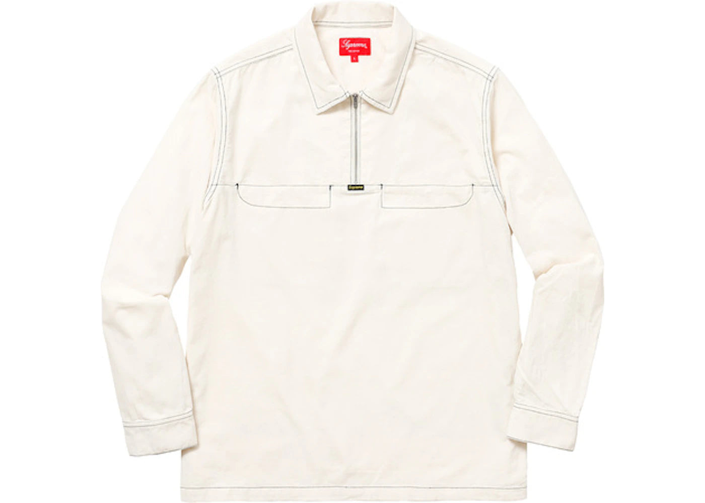 Supreme Corduroy Half Zip Shirt Ivory