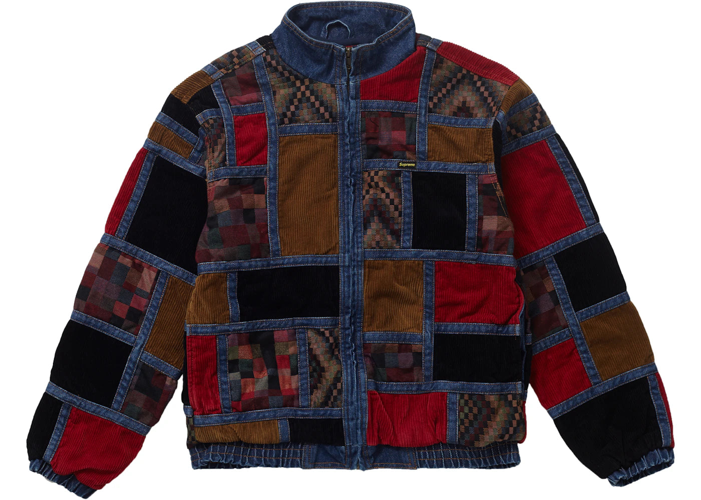 Supreme Corduroy Patchwork Denim Jacket Washed Blue