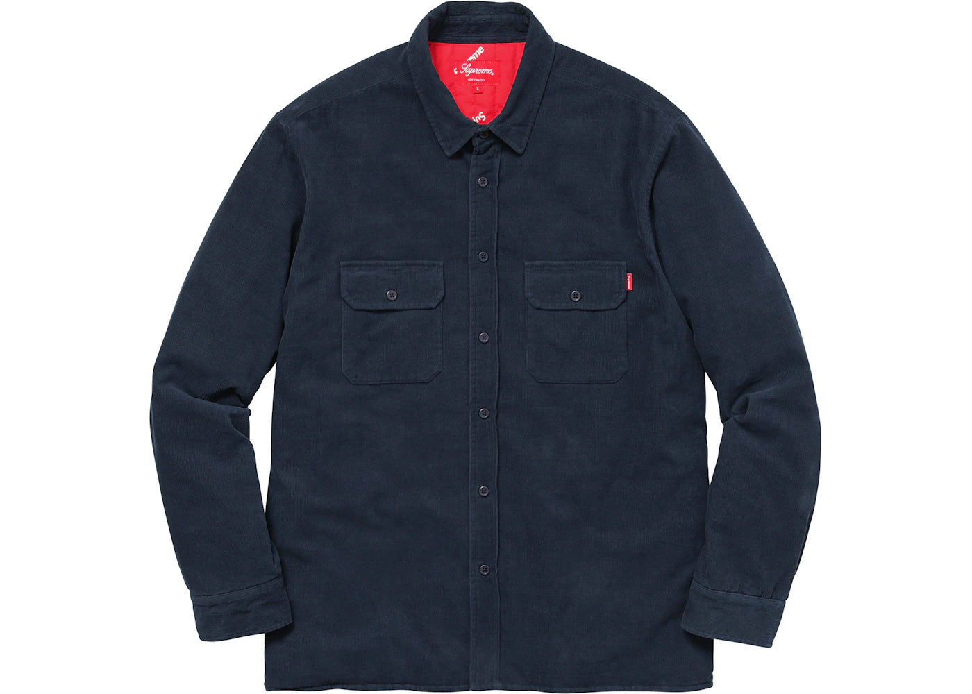 Supreme Corduroy Quilted Shirt Navy