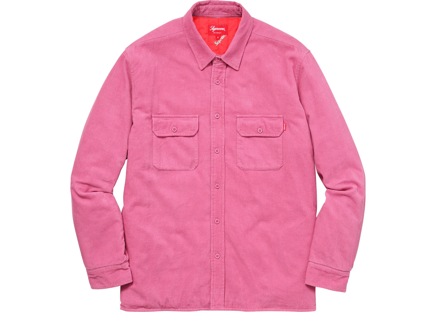 Supreme Corduroy Quilted Shirt Pink