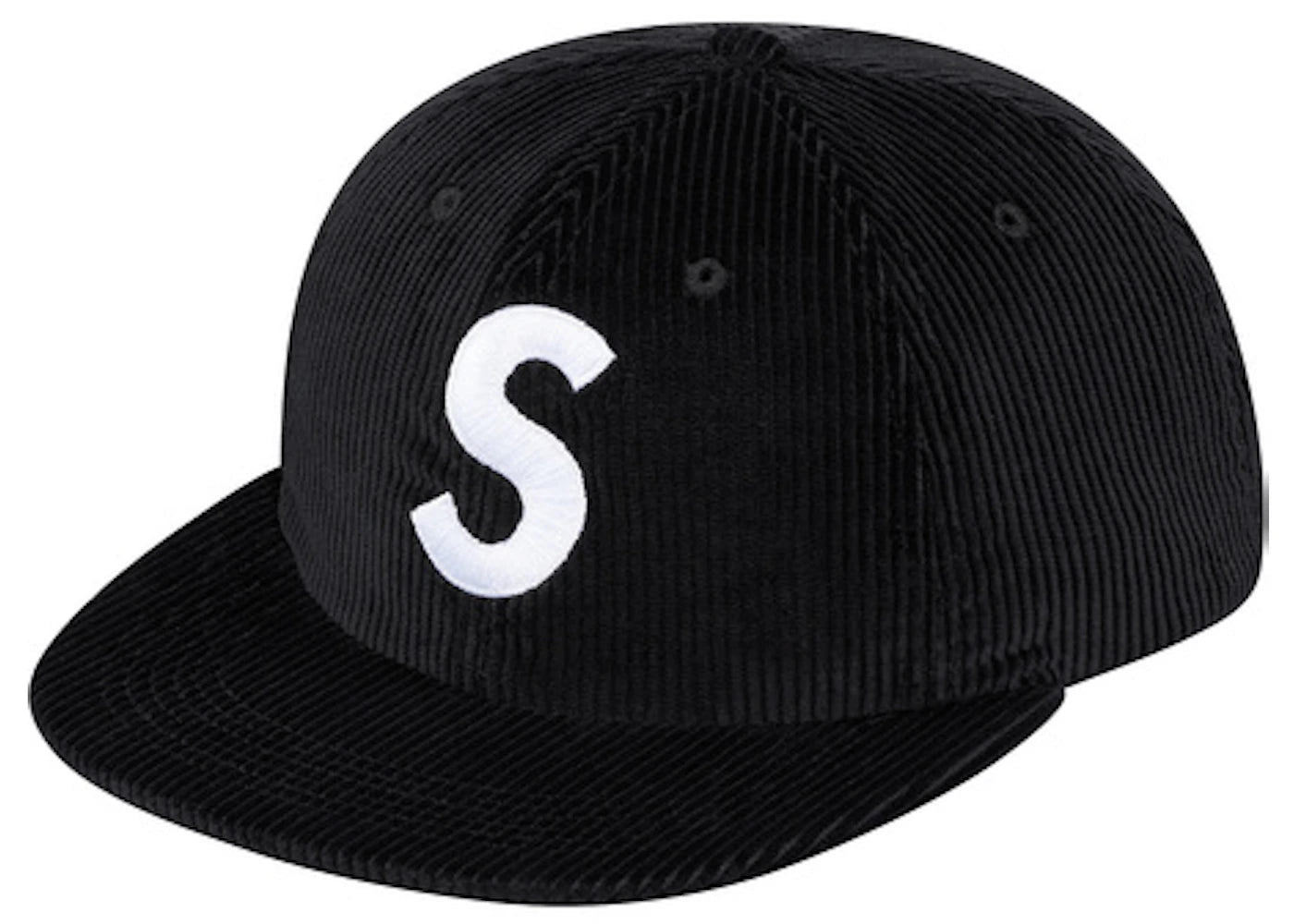 Supreme Corduroy S Logo 6 Panel Black