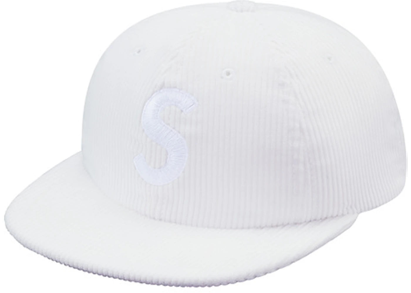 Supreme Corduroy S Logo 6 Panel White