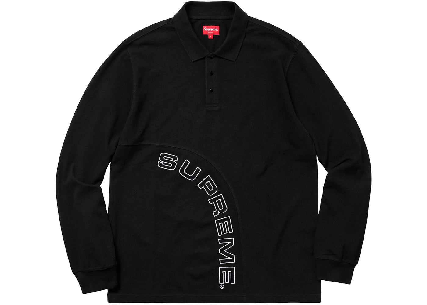 Supreme Corner Arc L/S Polo Black