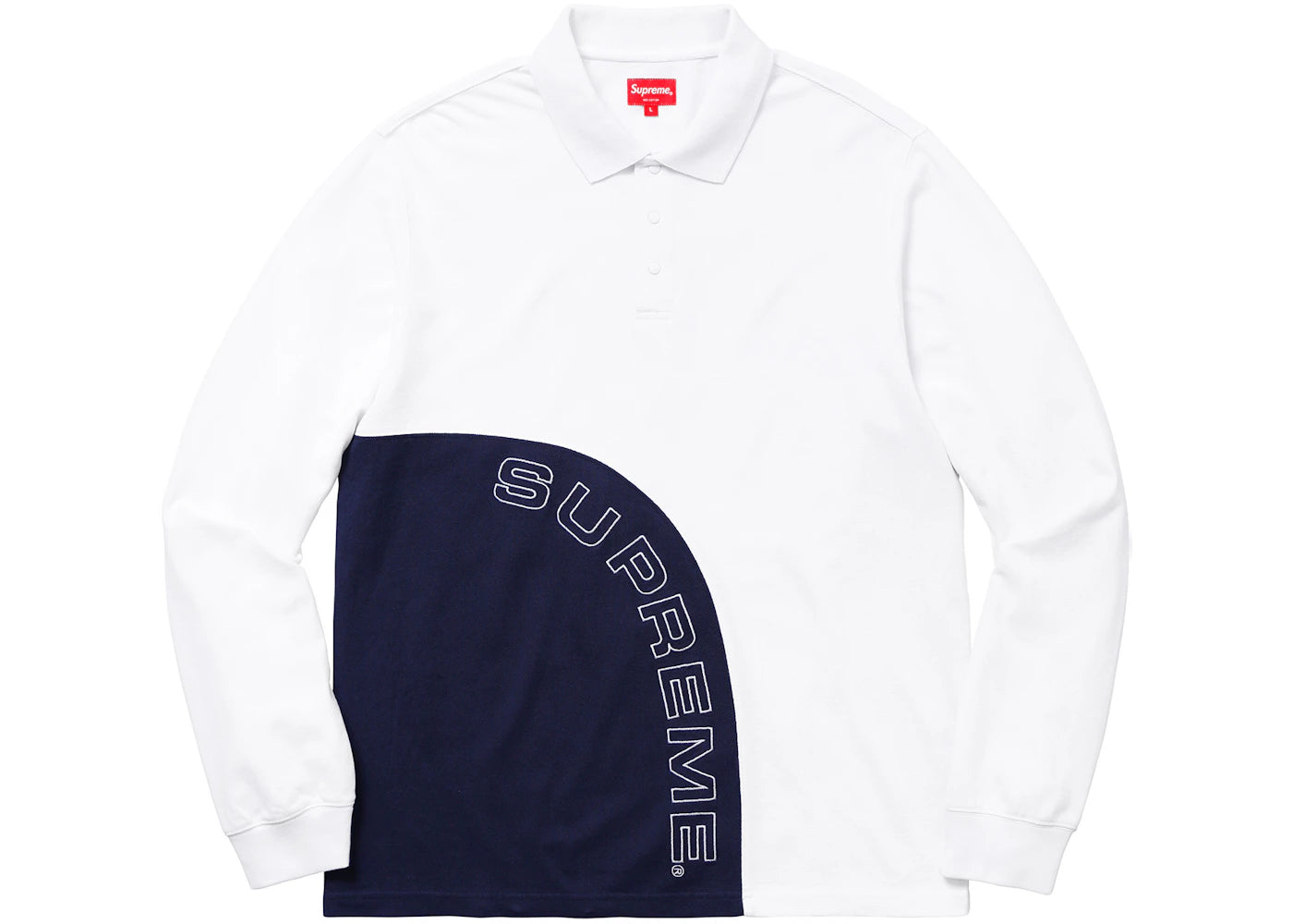 Supreme Corner Arc L/S Polo White
