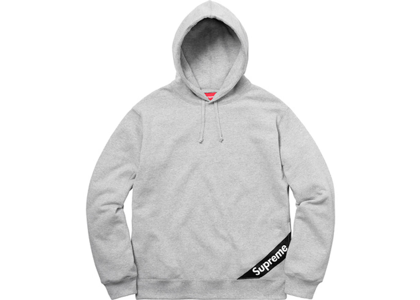 Supreme Corner Label Hooded Sweatshirt Heather Grey