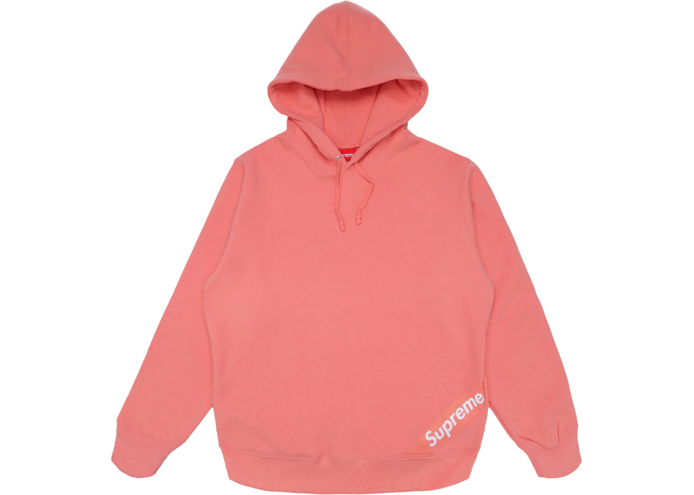 Supreme Corner Label Hooded Sweatshirt Coral