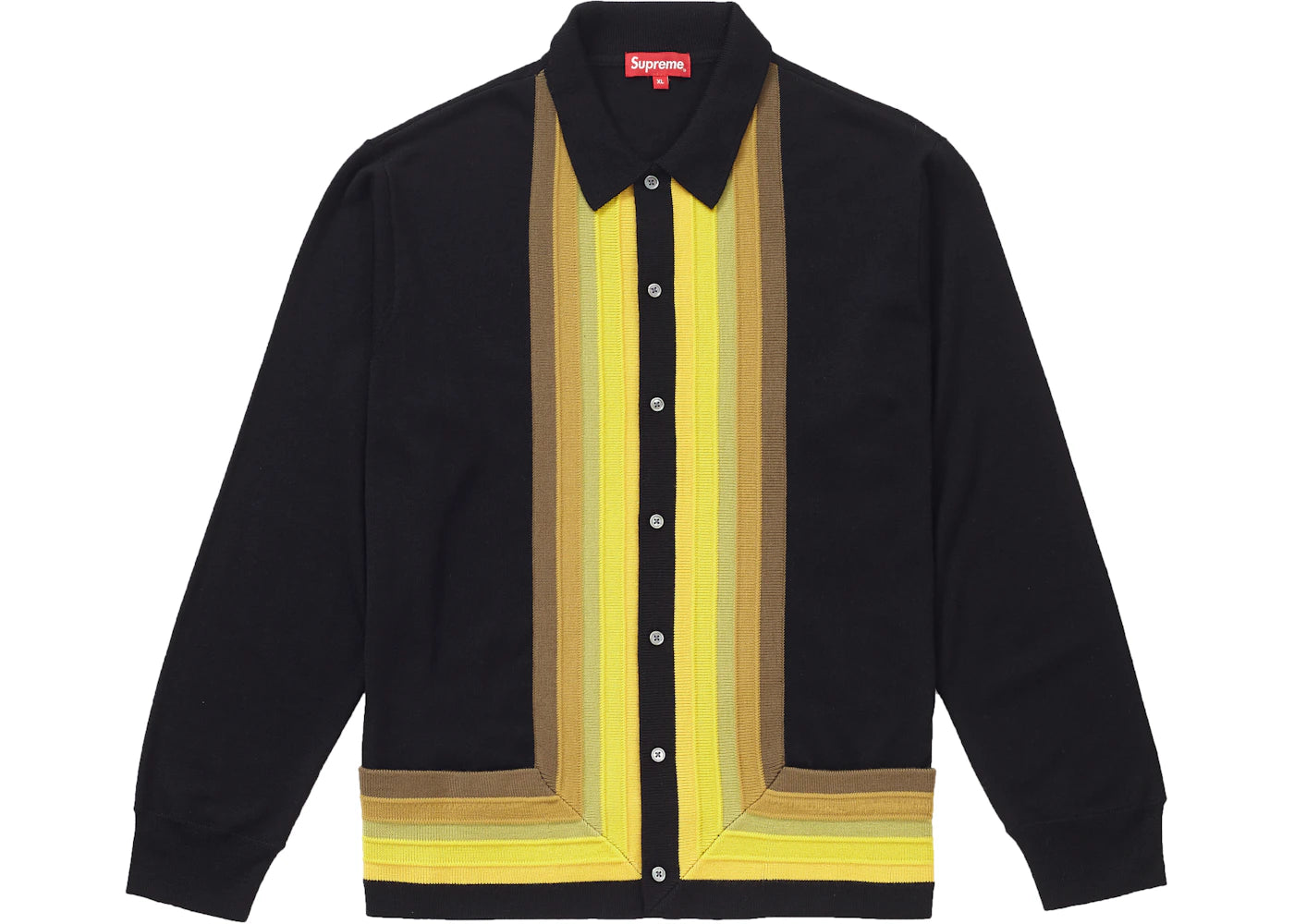 Supreme Corner Stripe Polo Sweater Black