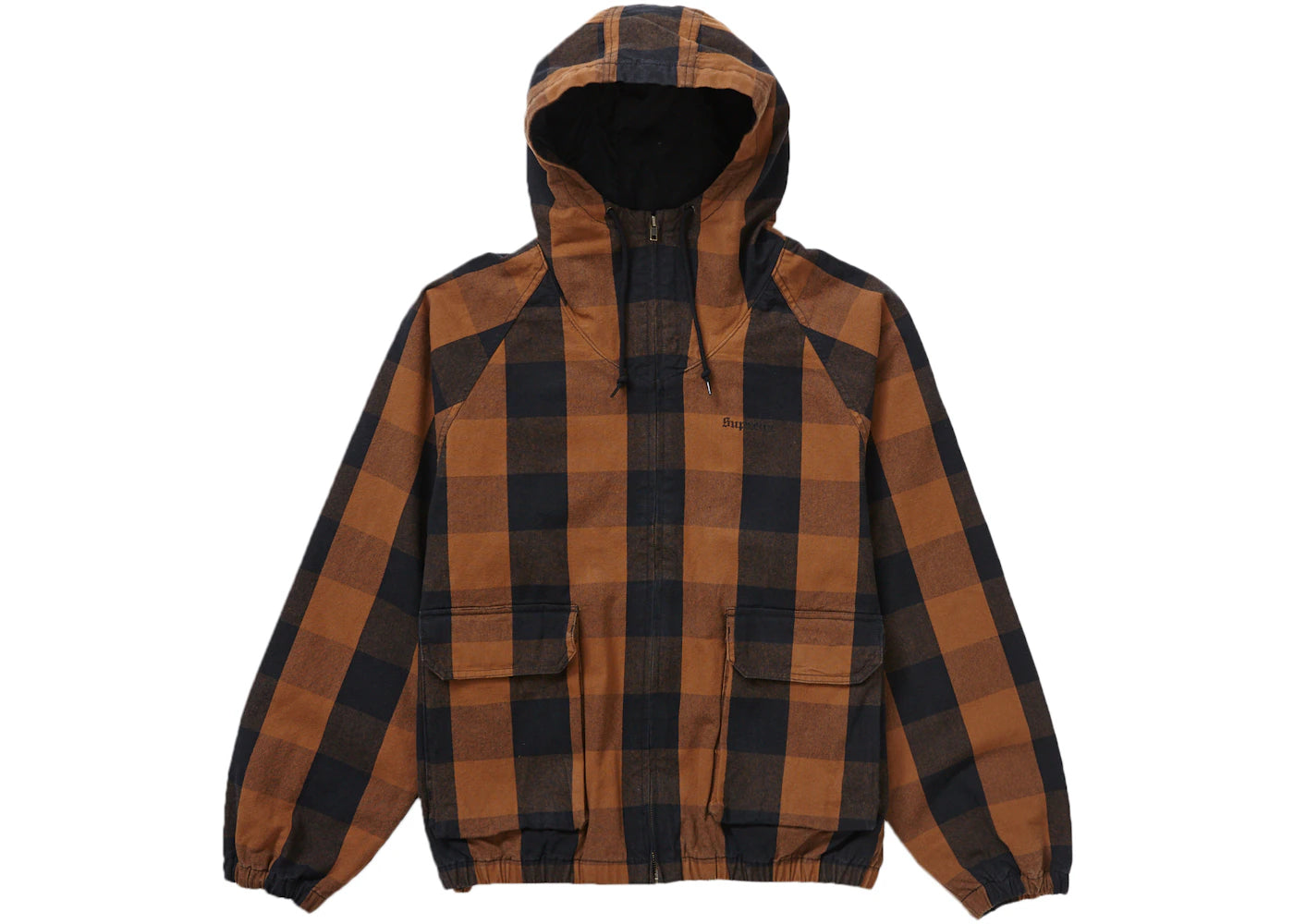 Supreme Cotton Hooded Jacket Brown Plaid