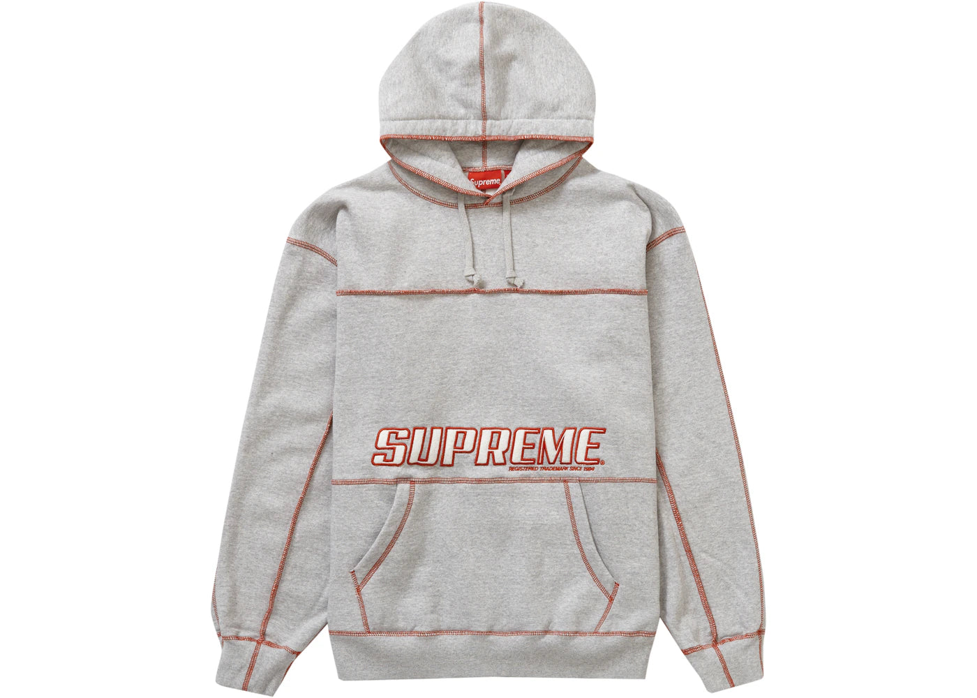 Supreme Coverstitch Hooded Sweatshirt Heather Grey