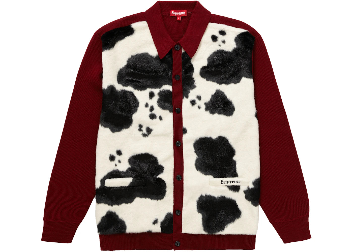 Supreme Cow Print Cardigan Red