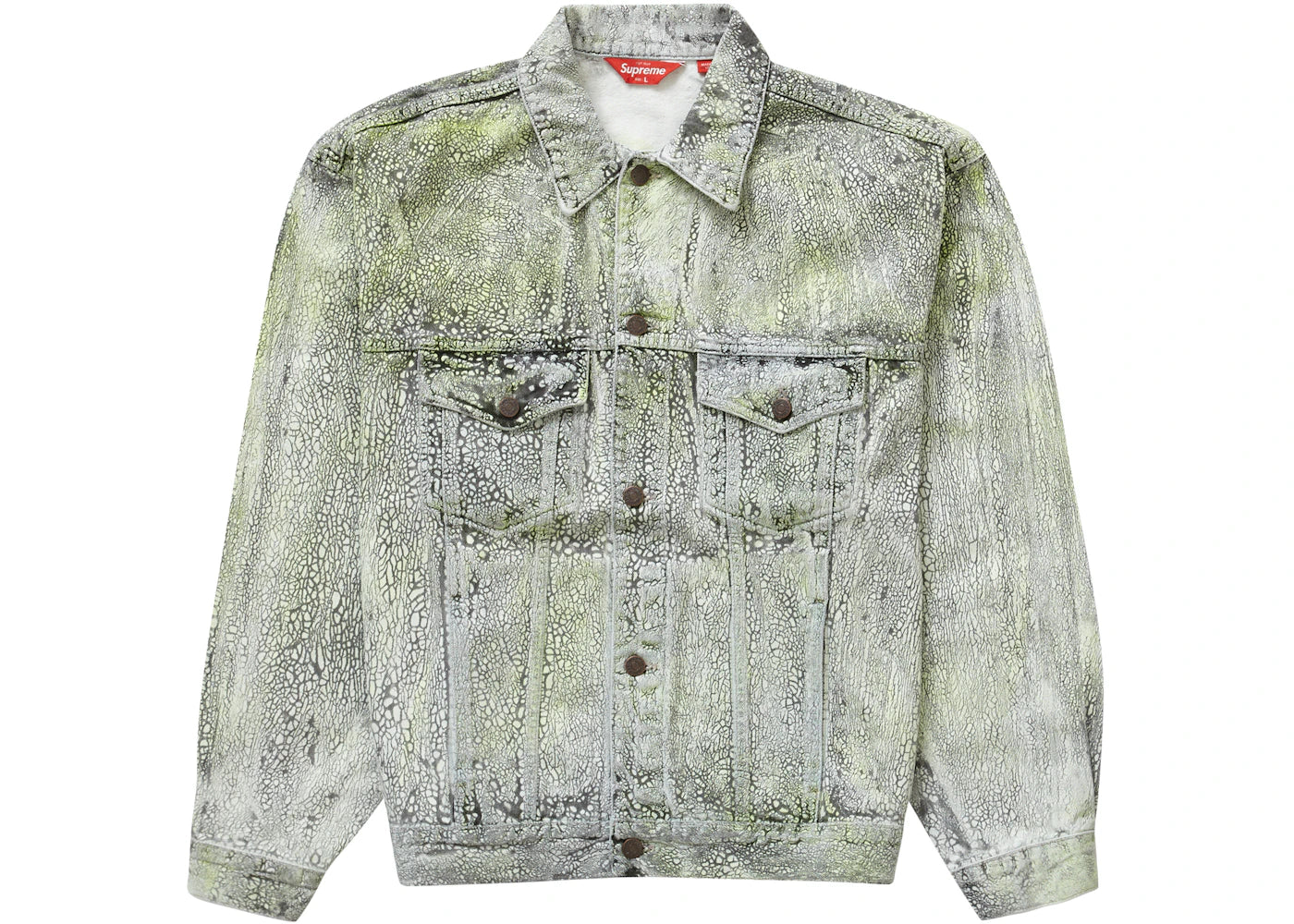 Supreme Crackle Denim Trucker Jacket Multicolor