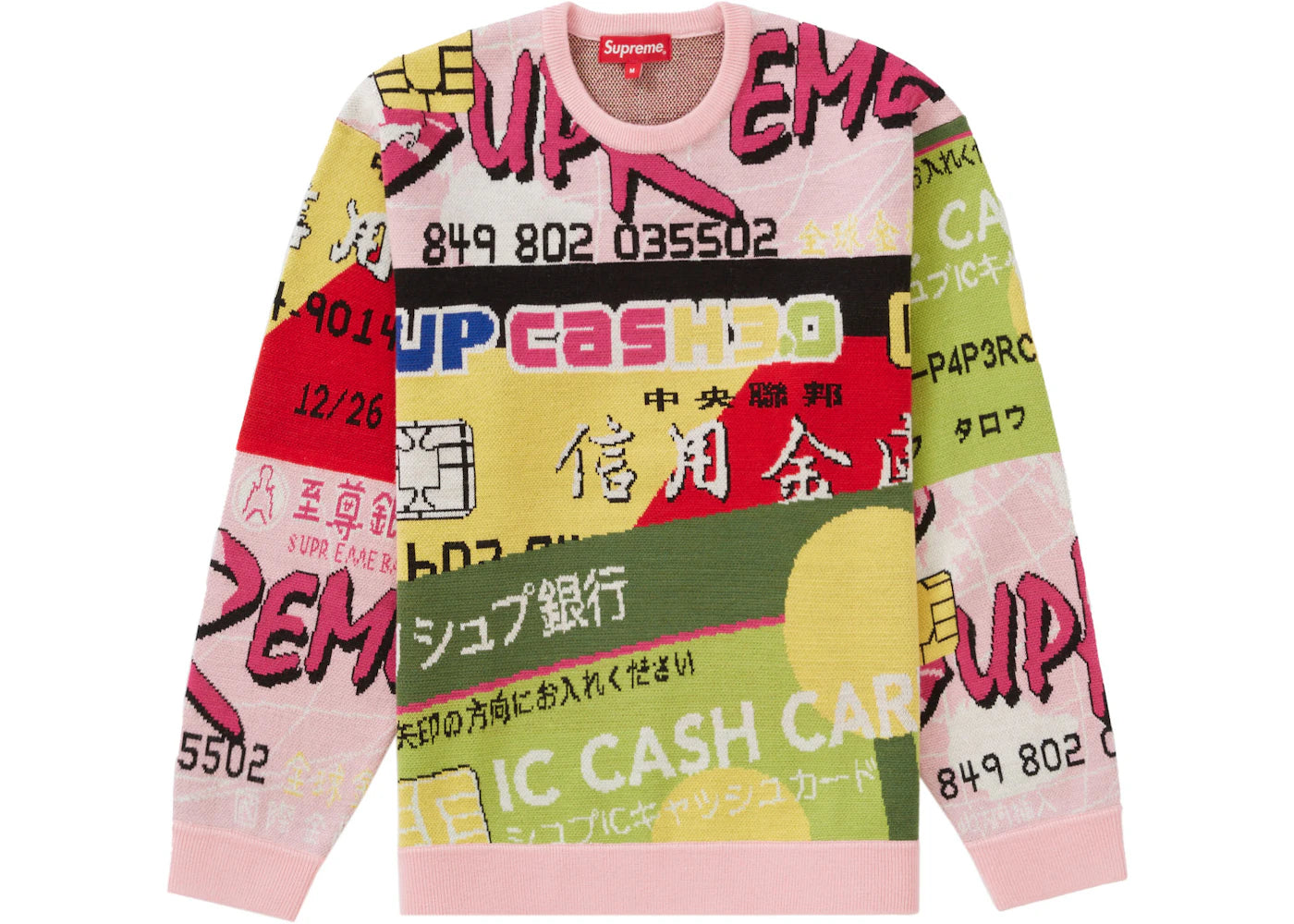 Supreme Credit Cards Sweater Pink