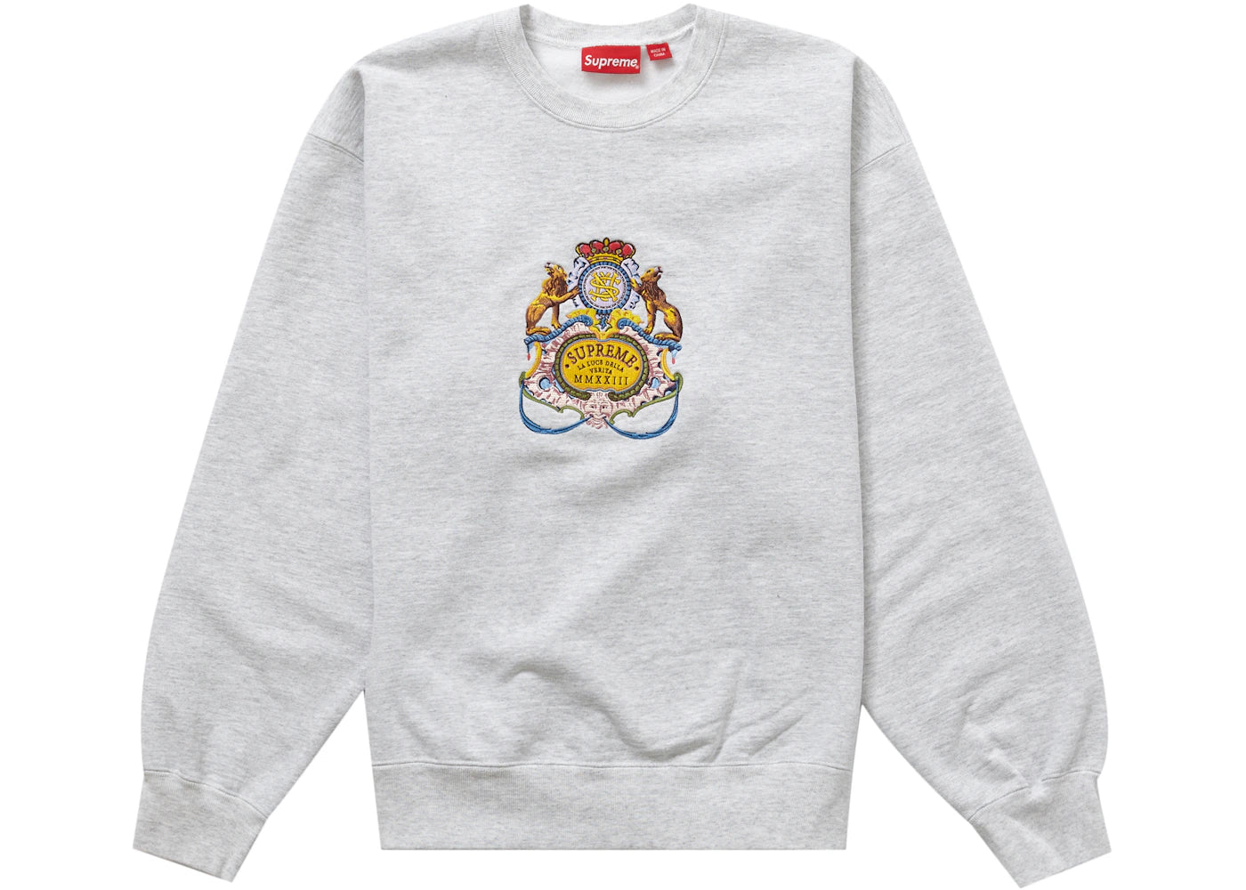 Supreme Crest Crewneck Ash Grey